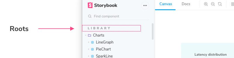 Storybook sidebar story roots